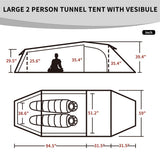 Naturehike Opalus Tunnel 2-3 People Camping Tent - Naturexplore - Naturehike - NH20ZP001-2 - For 2 Man