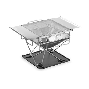 Premium Stainless Steel Folding Firepit with Grill