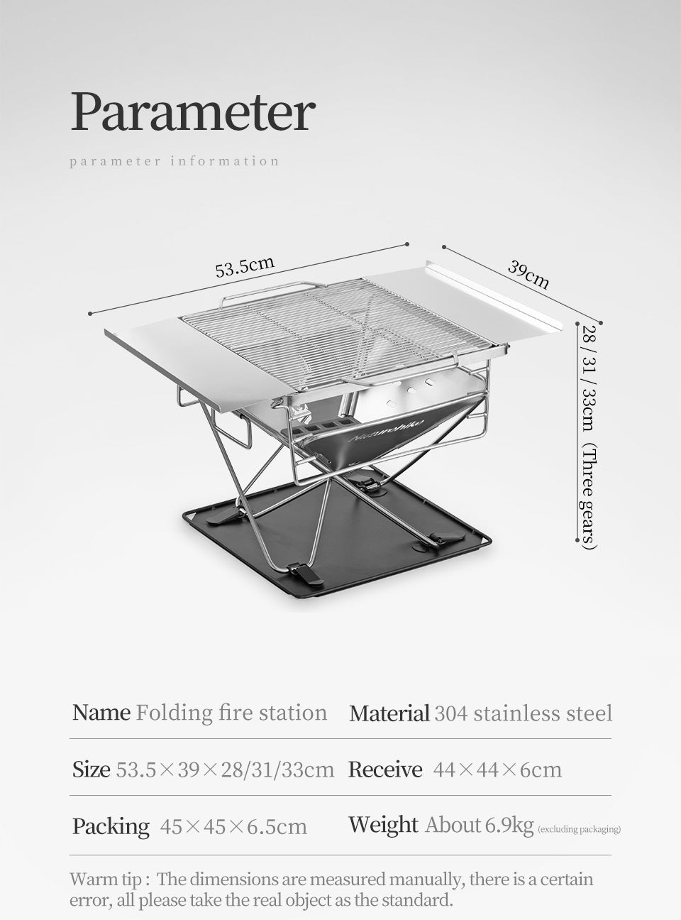 Naturehike Premium Stainless Steel Folding Firepit with Grill - Naturexplore - Naturehike - NH20PJ121 -