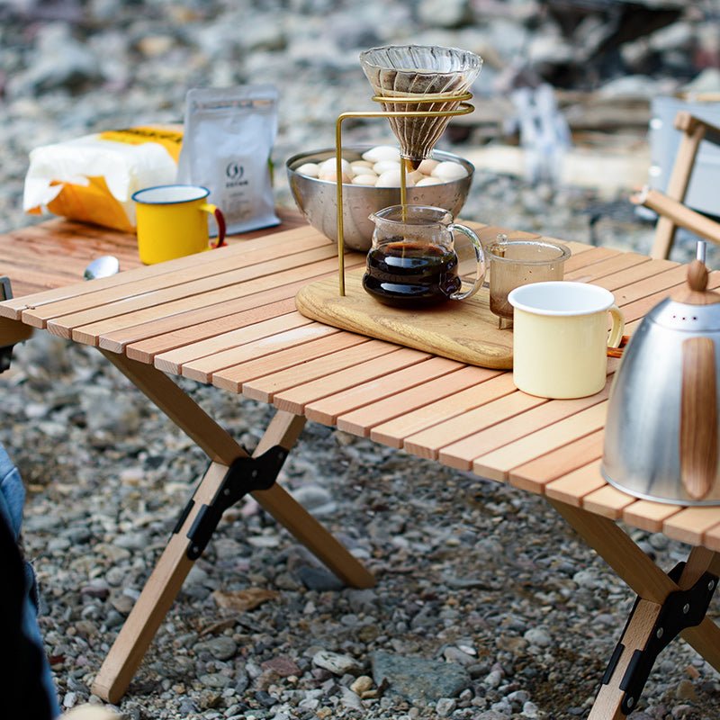 Outdoor folding egg roll table - Naturexplore - Naturehike - NH19JJ009 - Walnut
