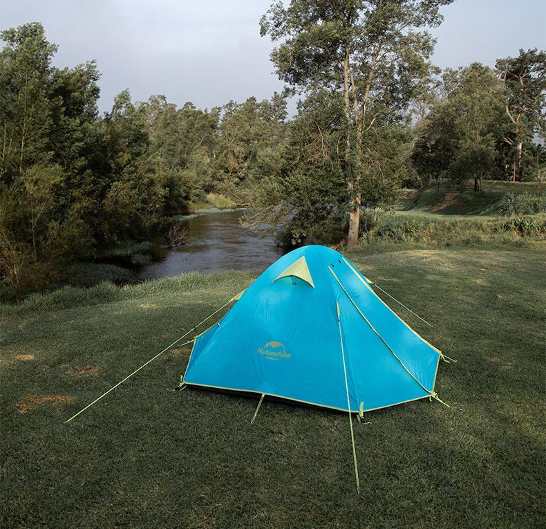 P-Series aluminum pole tent with new material 210T65D embossed design for 3 man - Naturexplore - Naturehike - NH18Z033-P - Blue