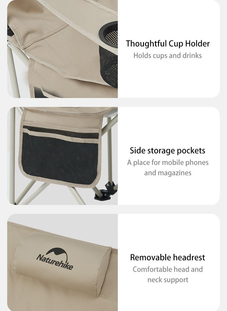 Recliner chair with table - Naturexplore - Naturehike - CNK2300JJ013 - Black