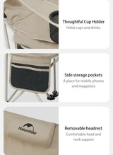 Recliner chair with table - Naturexplore - Naturehike - CNK2300JJ013 - Black