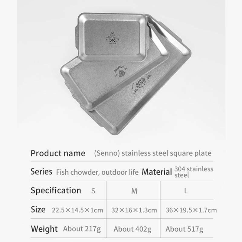 Stainless steel square tray - Naturexplore - Naturehike - CNH22CJ025 - Fishing