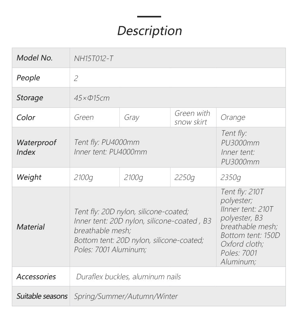 Star river ultralight 2 man tent + mats Update - Naturexplore - Naturehike - NH17Y012-T -