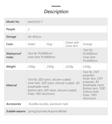 Star river ultralight 2 man tent + mats Update - Naturexplore - Naturehike - NH17Y012-T -