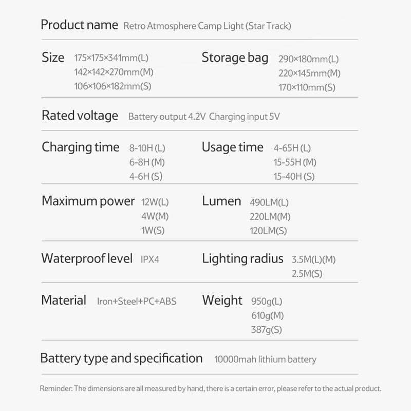 (Star Trail) Retro Atmosphere Camp Lights - Naturexplore - Naturehike - NH21ZM010 - M