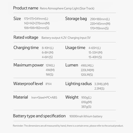 (Star Trail) Retro Atmosphere Camp Lights - Naturexplore - Naturehike - NH21ZM010 - M