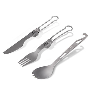 Titanium alloy outdoor travel folding tableware