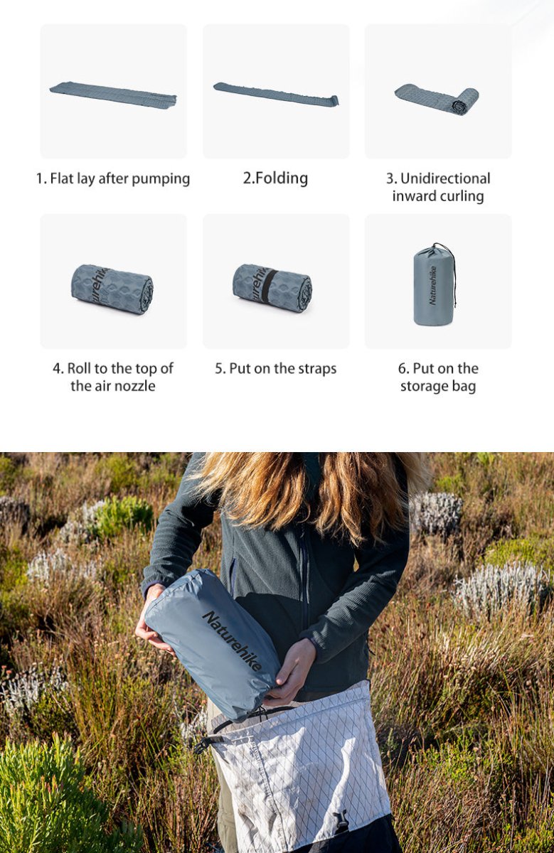 (YuGu) Ultralight automatic Inflatable cushion - Naturexplore - Naturehike - CNK2300DZ013 - Mummy-grey