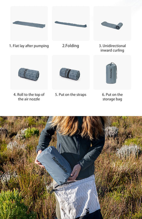 (YuGu) Ultralight automatic Inflatable cushion - Naturexplore - Naturehike - CNK2300DZ013 - Mummy-grey