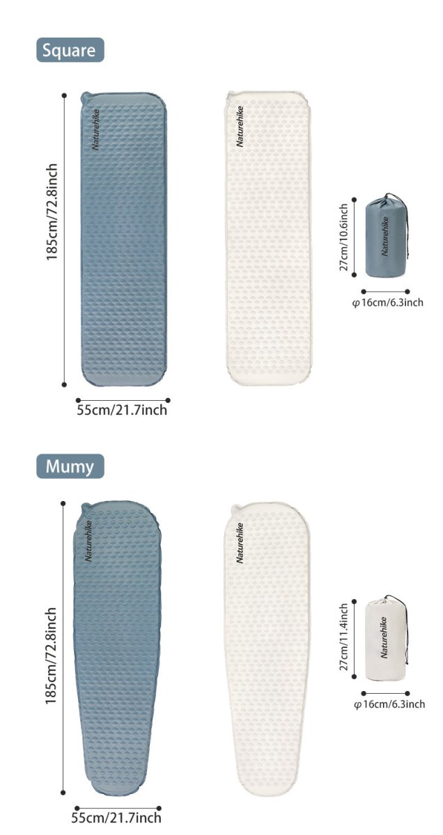(YuGu) Ultralight automatic Inflatable cushion - Naturexplore - Naturehike - CNK2300DZ013 - Mummy-grey